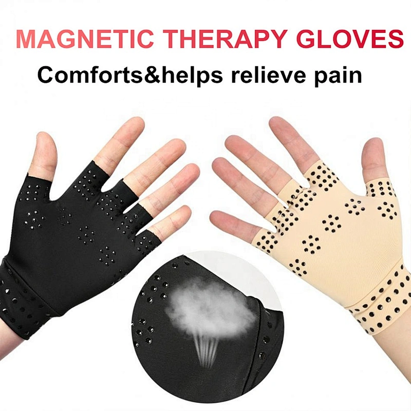 Wollet New Design Health + Wellness Magnetic Arthritis Therapy Fingerless Compression Gloves