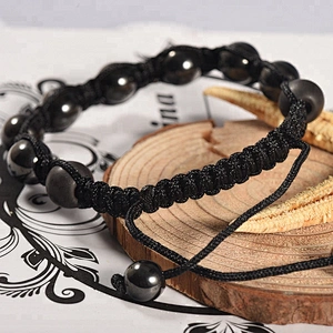 Wholesale Black Lava Hematite 2017 Popular Beaded Bracelet