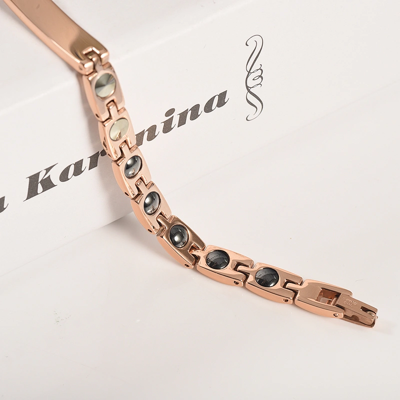 Wollet New Fashion CZ Stone Magnet Germanium 316L Stainless Steel Bracelet