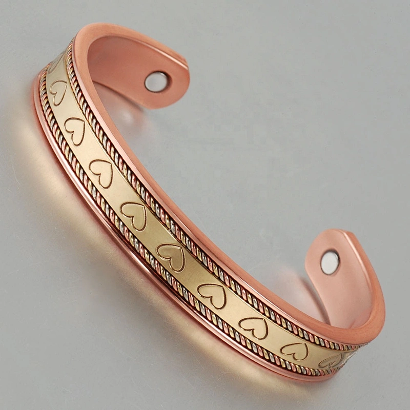 Wollet Mens Pure Copper Bangle  Arthritis Pain Relief Therapy Healthy Copper Magnetic Bracelet