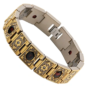 Yellow Topaz Gold Tone Stainless Steel Bracelet Import Jewelry From China