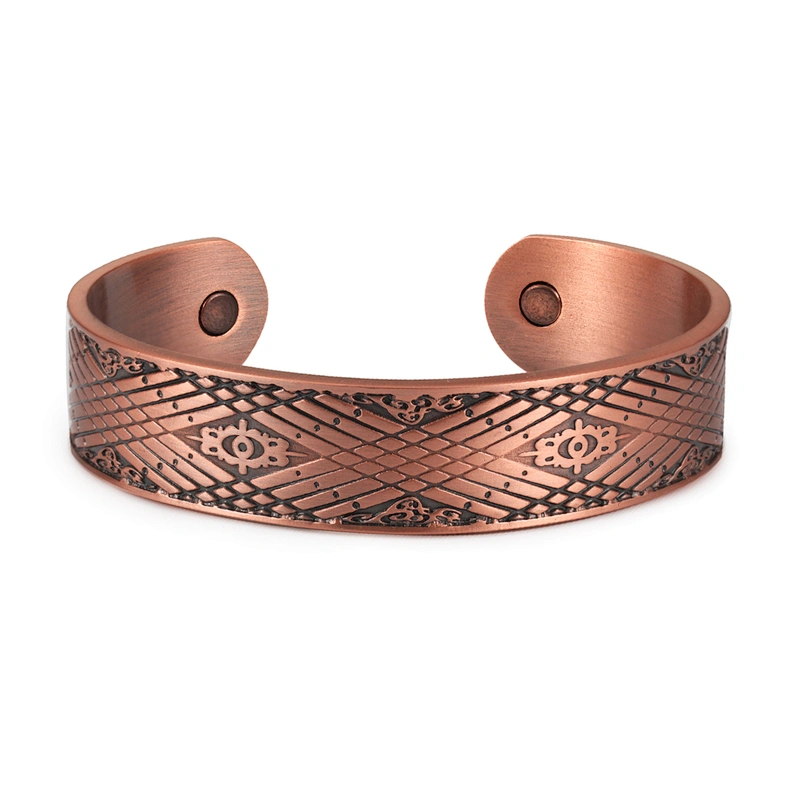 Wollet Mens Pure Copper Bangle  Arthritis Pain Relief Therapy Healthy Copper Magnetic Bracelet