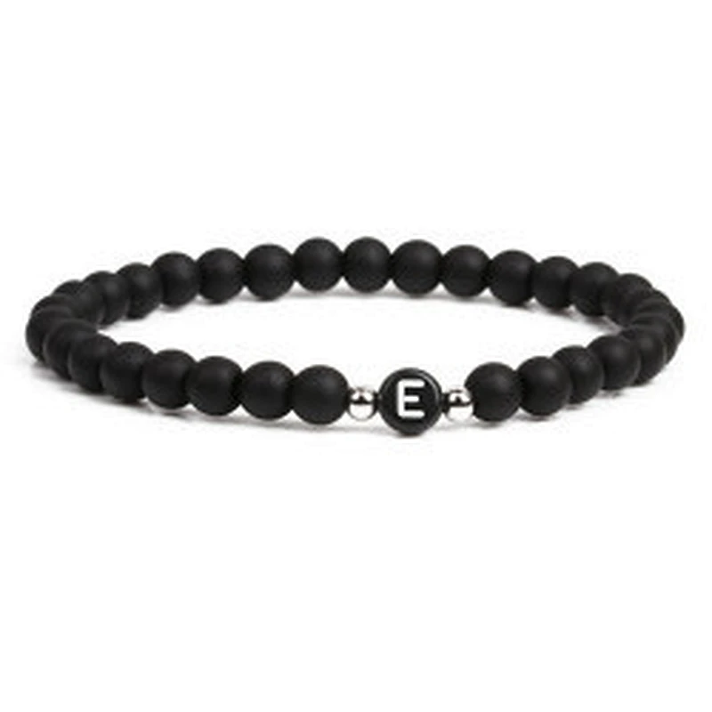 Wollet fashion black small natural lava rock stone bead bracelet