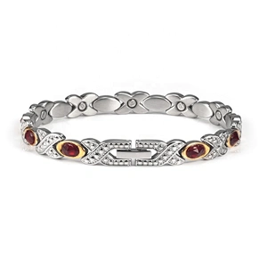 Wollet Fashion Stainless Steel Magnetic Bracelet Anklet With Multicolor Natural Crystal Jewelry