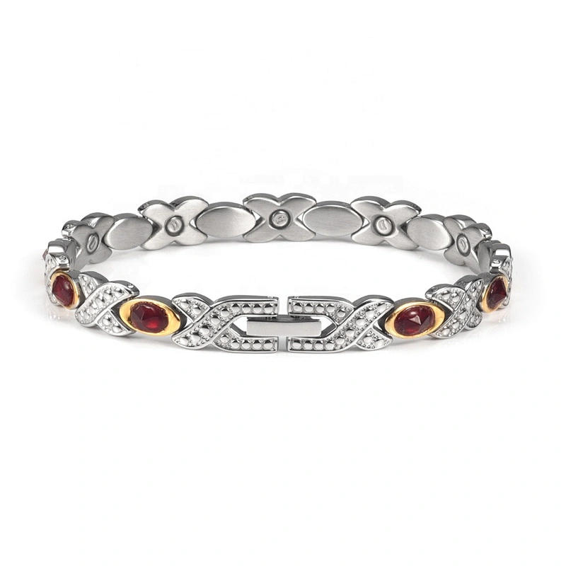Wollet Fashion Stainless Steel Magnetic Bracelet Anklet With Multicolor Natural Crystal Jewelry