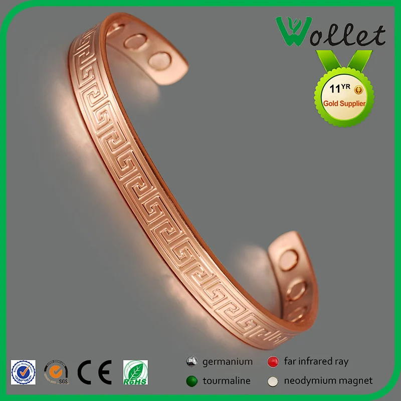 magnetic antique copper bracelet jewelry with 6 magnets
