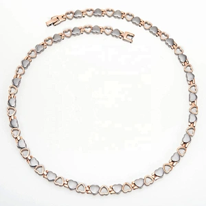 Wollet Fashion Heart Gold Plating Bio Magnetic 316L Stainless Steel Necklace