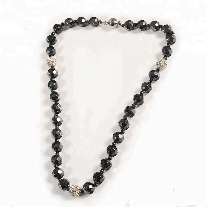 Wollet Fashion Shambhala Hematite Magnet Bead Clasp Magnetic Bead Necklace