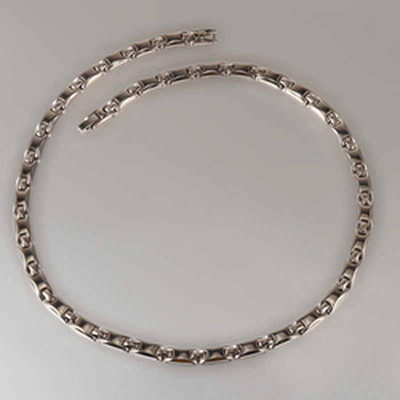 Japan and South Korea Deluxe High Grade Pure Titanium Inlay Genuine 999 Pure Germanium Magnetic Rose Gold Titanium Necklace