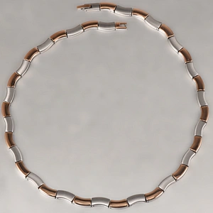 Japan and South Korea Deluxe High Grade Pure Titanium Inlay Genuine 999 Pure Germanium Magnetic Rose Gold Titanium Necklace