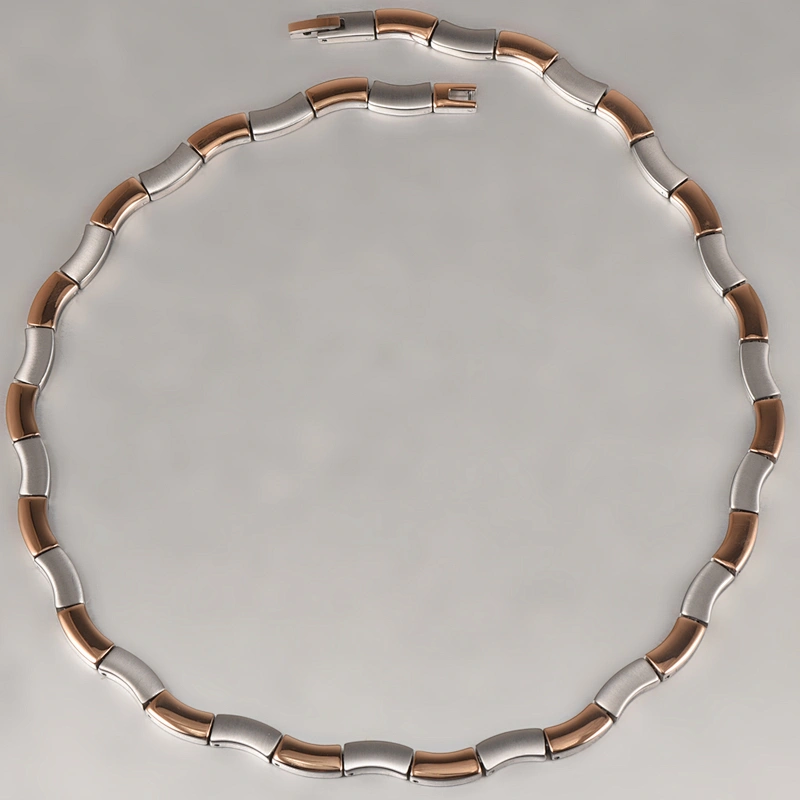 Japan and South Korea Deluxe High Grade Pure Titanium Inlay Genuine 999 Pure Germanium Magnetic Rose Gold Titanium Necklace