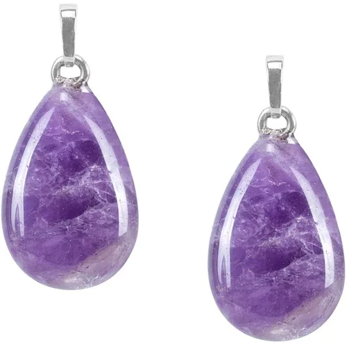 Wollet Wholesale Simple Woman  Natural Stone amethyst water drop pendant necklace