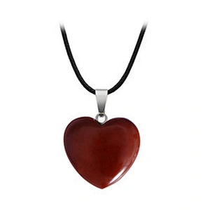 Wollet Wholesale Polished Mixed Stone Charms Natural Stone Heart Shape Agate Crystal Pendants Necklace