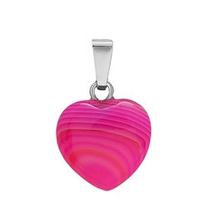 Wollet Wholesale Polished Mixed Stone Charms Natural Stone Heart Shape Agate Crystal Pendants Necklace