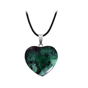 Wollet Wholesale Polished Mixed Stone Charms Natural Stone Heart Shape Agate Crystal Pendants Necklace