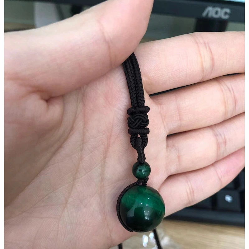 Wollet Wholesale Simple Classic Adjustable Round Wealth Gemstone  Natural Stone Tiger Eye Bead Pendant necklace