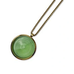 Wollet Latest Disc Type Necklace Stained Bio Glass Energy Stainless Steel Anion Pendant