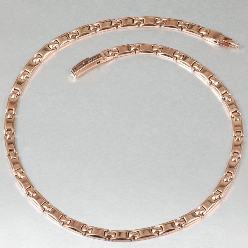 Japan and South Korea Deluxe High Grade Pure Titanium Inlay Genuine 999 Pure Germanium Magnetic Rose Gold Titanium Necklace