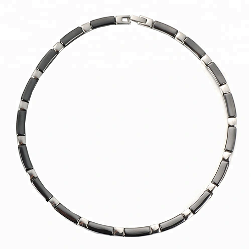 Wollet Fashion Black Ceramic Bio Magnetic Health Energy Power Necklace