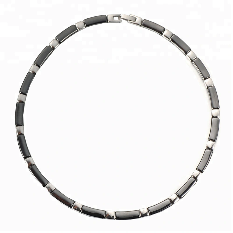 Wollet Fashion Black Ceramic Bio Magnetic Health Energy Power Necklace