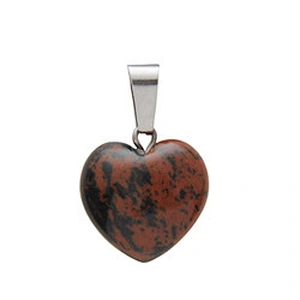 Wollet Wholesale Polished Mixed Stone Charms Natural Stone Heart Shape Agate Crystal Pendants Necklace