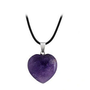 Wollet Wholesale Polished Mixed Stone Charms Natural Stone Heart Shape Agate Crystal Pendants Necklace