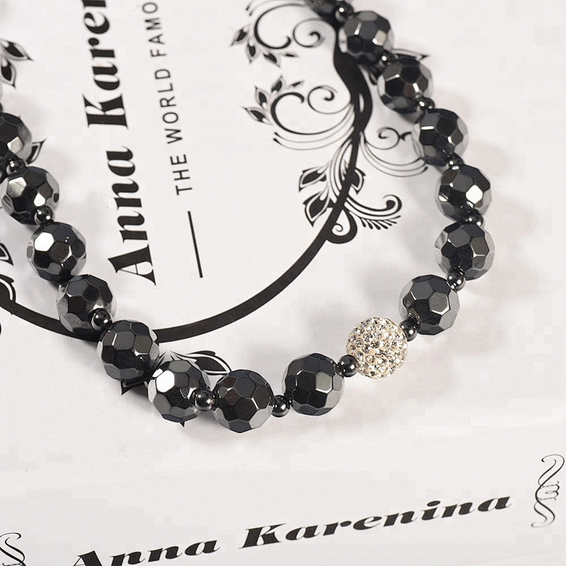 Wollet Fashion Shambhala Hematite Magnet Bead Clasp Magnetic Bead Necklace
