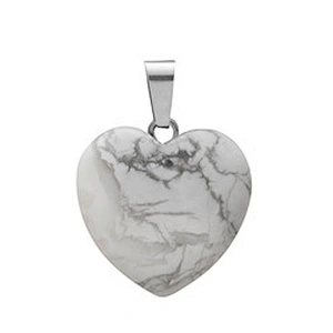 Wollet Wholesale Polished Mixed Stone Charms Natural Stone Heart Shape Agate Crystal Pendants Necklace