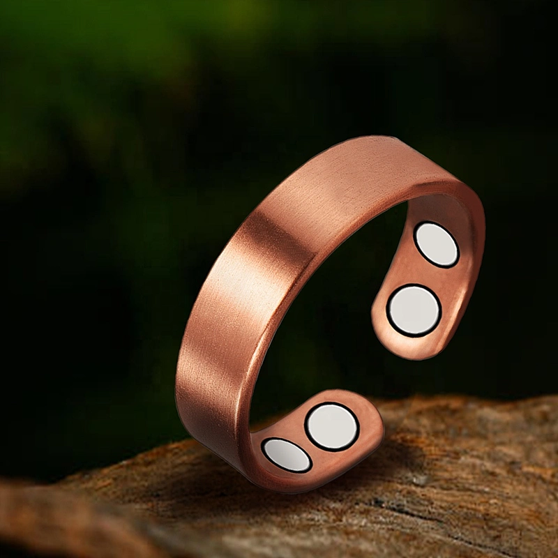 Wollet Magnetic Copper Ring Arthritis Women Pure Copper Rings for Women Adjustable Health with 3PCS Magnets