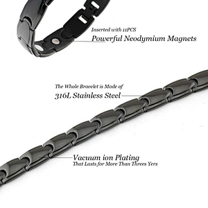 Wollet Zaps Wholesale Men Waterproof Blood Pressure Health Benefits Japanese Major Stainless Amega Bio Magnetic Therapy Bracelet