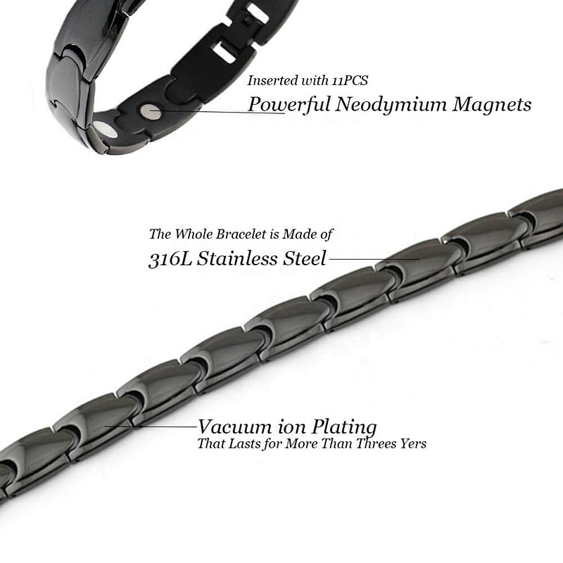 Wollet Zaps Wholesale Men Waterproof Blood Pressure Health Benefits Japanese Major Stainless Amega Bio Magnetic Therapy Bracelet