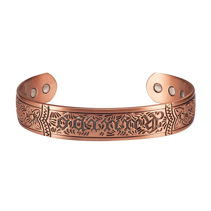 Wollet Mens Pure Copper Bangle  Arthritis Pain Relief Therapy Healthy Copper Magnetic Bracelet
