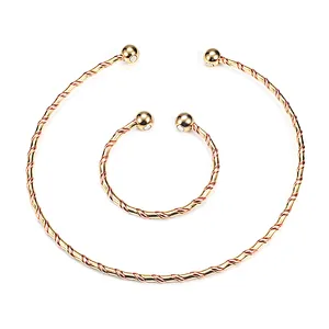 Wollet Handmade Adjustable Pure Wire Bangle Magnetic Therapy Copper Necklace for Arthritis Pain Relief
