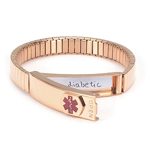 Wollet Fashion Design Health Magnetic Medical Free Diabetic Alert Elastic Bracelet