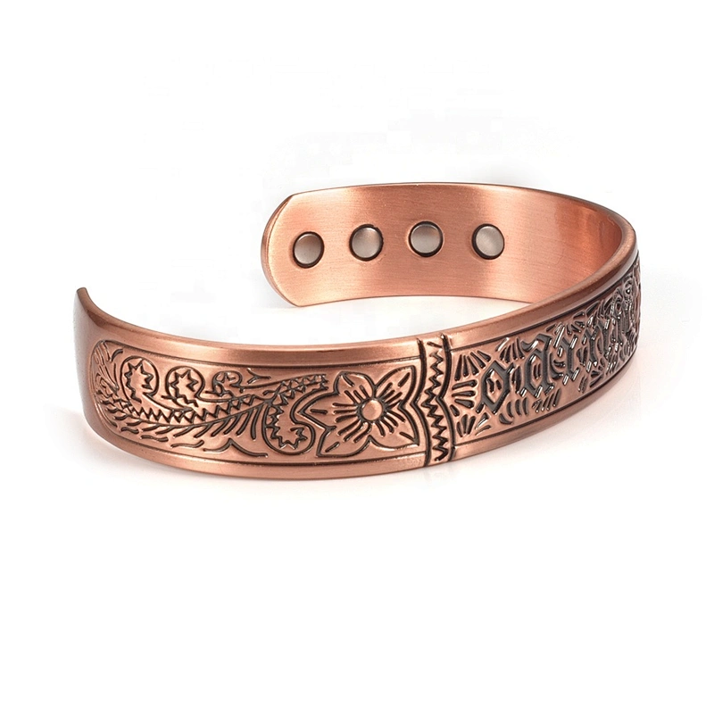Wollet Mens Pure Copper Bangle  Arthritis Pain Relief Therapy Healthy Copper Magnetic Bracelet