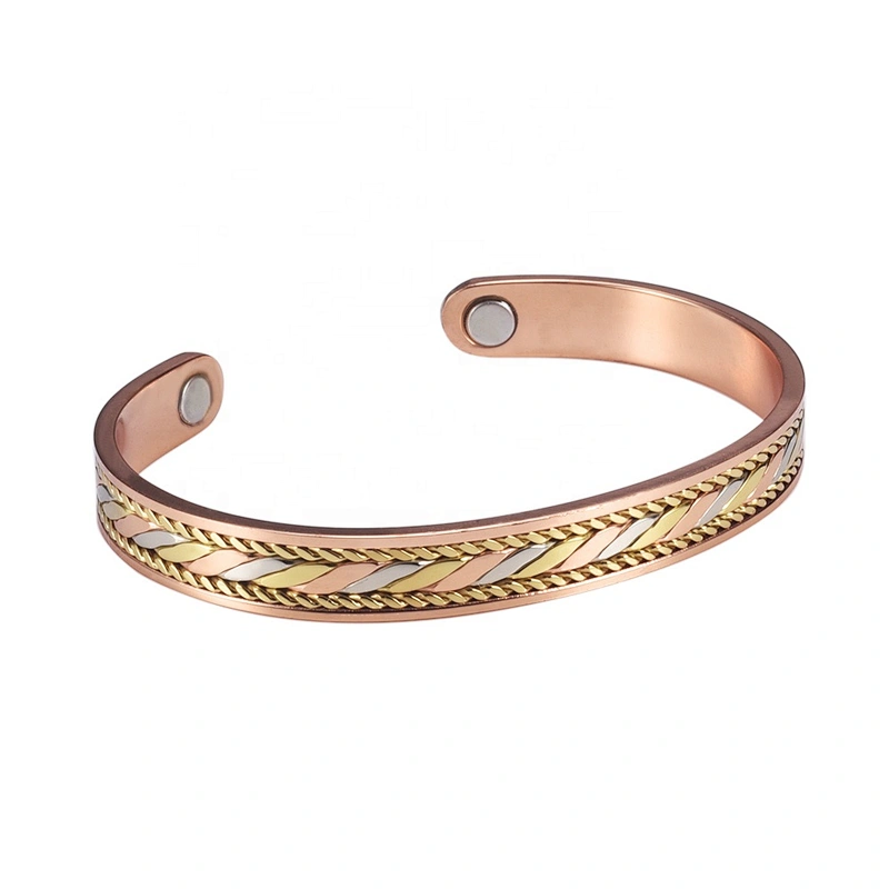 Wollet Mens Pure Copper Bangle  Arthritis Pain Relief Therapy Healthy Copper Magnetic Bracelet