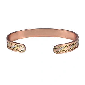 Wollet Mens Pure Copper Bangle  Arthritis Pain Relief Therapy Healthy Copper Magnetic Bracelet
