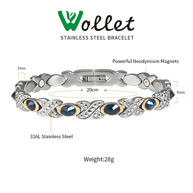 Wollet Wholesale Tarnish Free Designer Custom Charm 316l Stainless Steel  Fashion Jewelry Bracelet