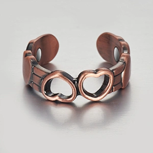Wollet Original Pain Relief Pure Copper Antique Finger Rings Jewelry Bio Magnetic Therapy Copper Ring For Arthritis