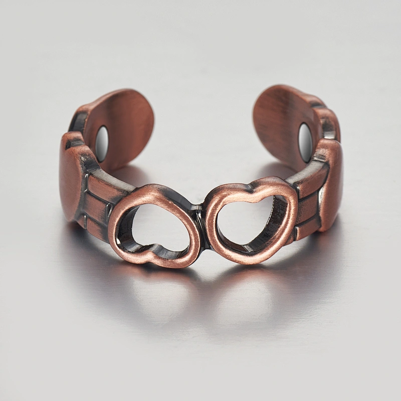 Wollet Original Pain Relief Pure Copper Antique Finger Rings Jewelry Bio Magnetic Therapy Copper Ring For Arthritis