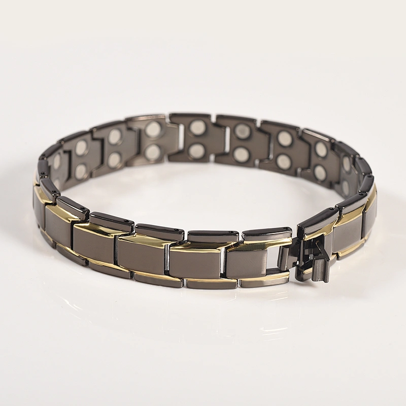 Wollet Hot Product Cool Men Metal Double Neodymium Bio Magnetic Energy Power Bracelet