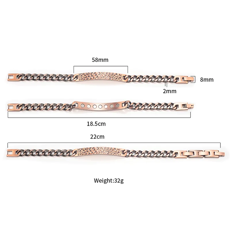 Wollet Health Copper Metal Bracelets Jewellery Copper Magnetic Bracelet