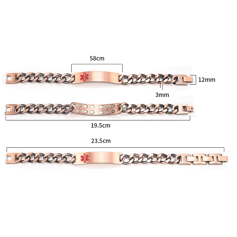 Wollet Health Copper Metal Bracelets Jewellery Copper Magnetic Bracelet