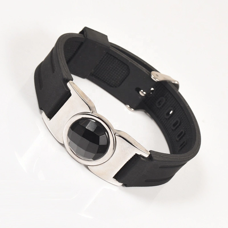 Wollet Powerful Golf Balance Magnetic Ion Silicone Energy Bracelet with Detachable Onyx Ball Marker