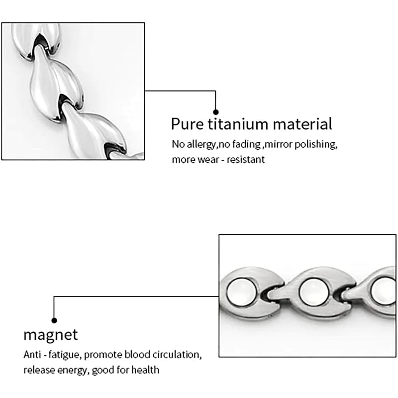 Wollet New Magnetic Anklet Bracelets for women stainless steel and titanium