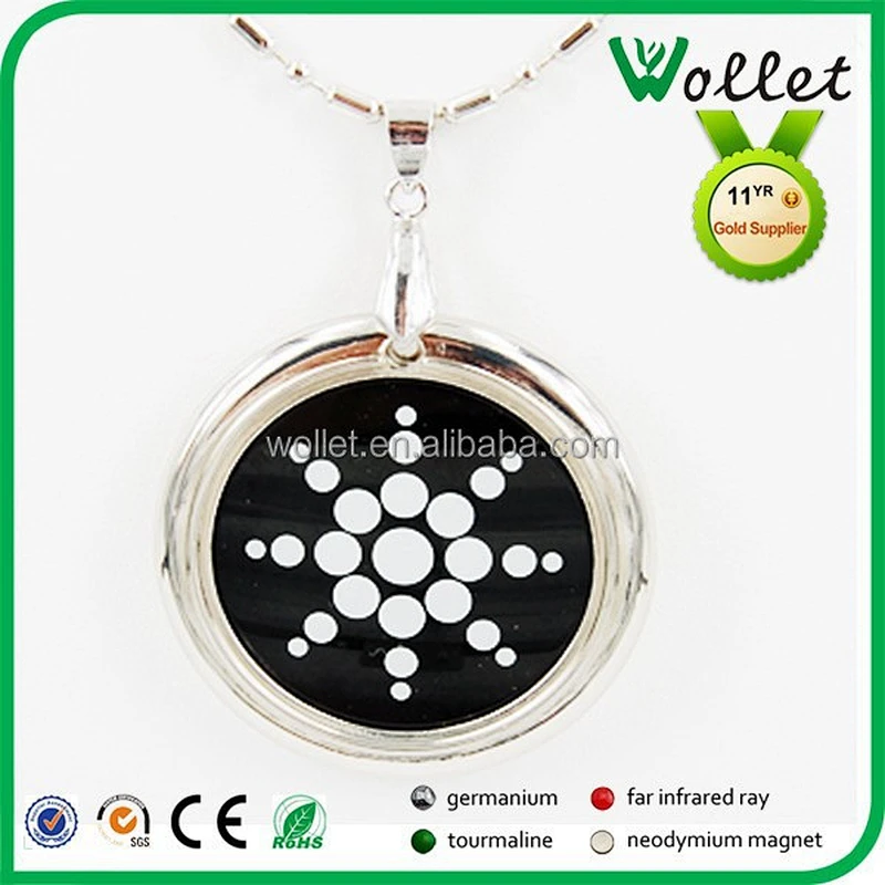 Healthy stunning black round quantum scalar energy pendant volcano
