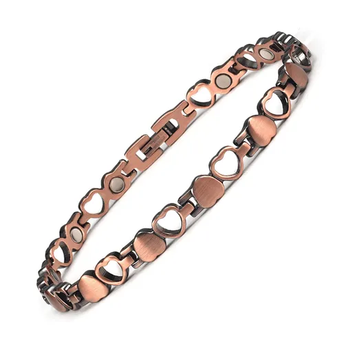 Wollet Fashion Health Copper Metal Bracelets Jewellery Copper Magnetic Anklet for Women