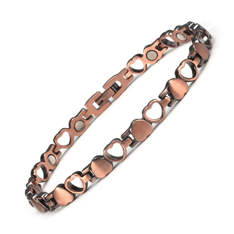 Wollet Fashion Health Copper Metal Bracelets Jewellery Copper Magnetic Anklet for Women