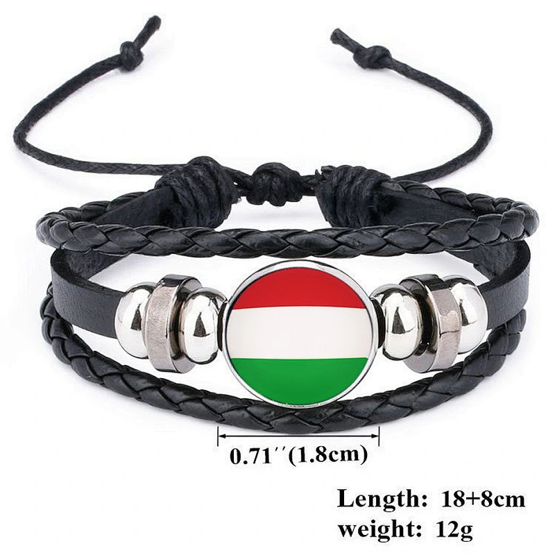 Wollet Souvenirs Gift Multi-Layered Red White Green Russian UK Italian American Flag Braided Football Bracelet