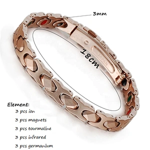 Wollet 5 in 1 Bio Energy Magnetic Tourmaline Element Tungsten Bracelet